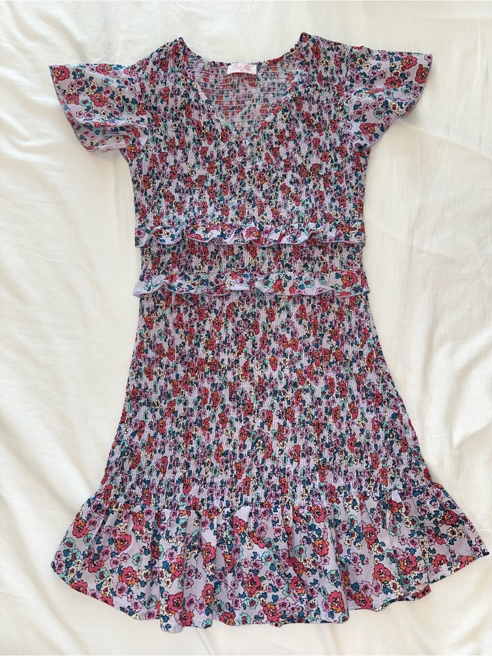 Pink Lily Lavender Floral Dress